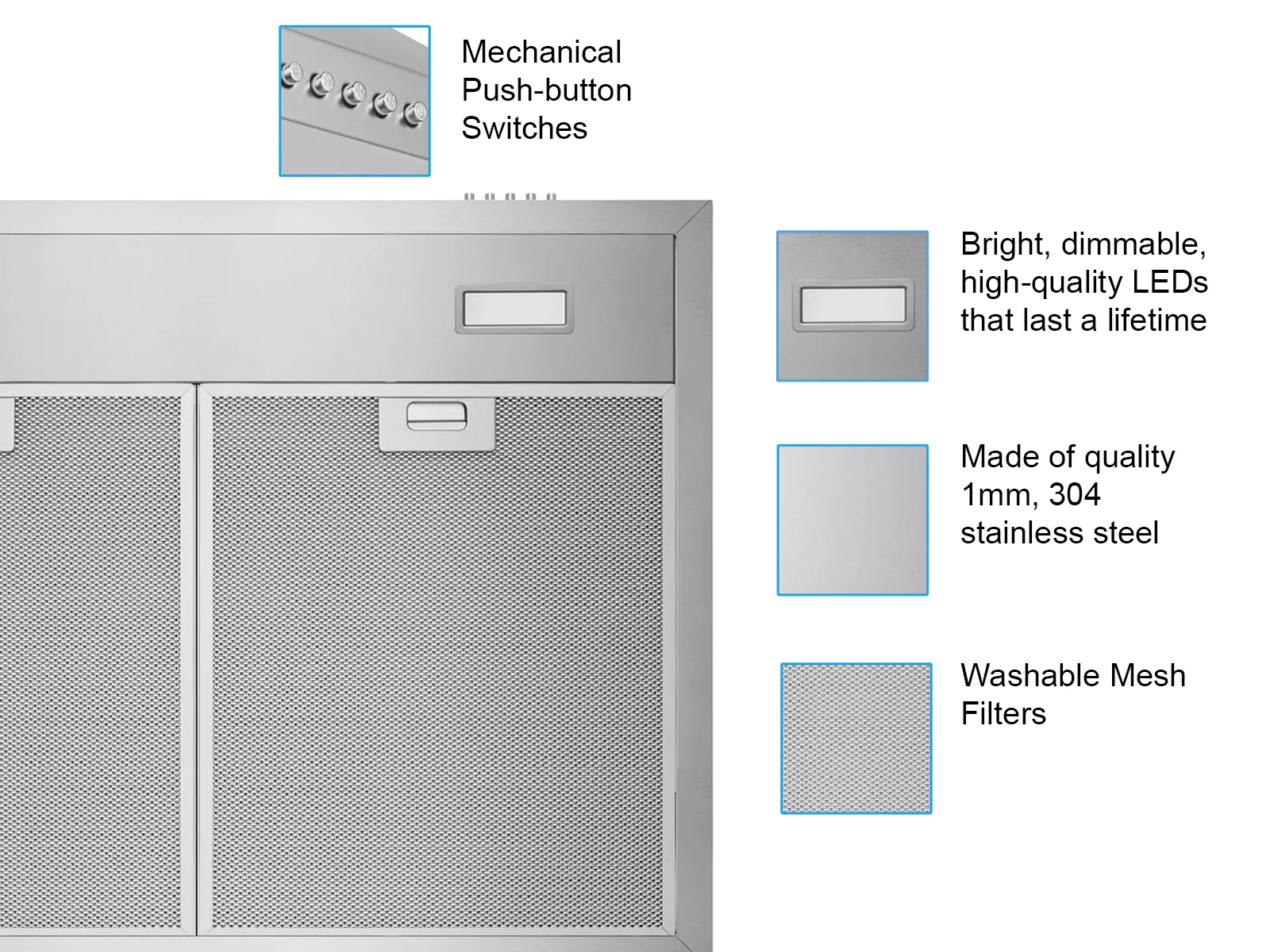 30 Inch 600 CFM Wall Mount Range Hood - VICTORY Classic - Image 5