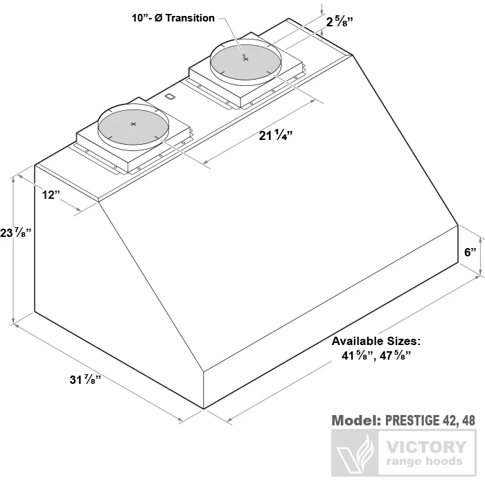 42 Inch 2300 CFM BBQ Range Hood - VICTORY Prestige - Image 7