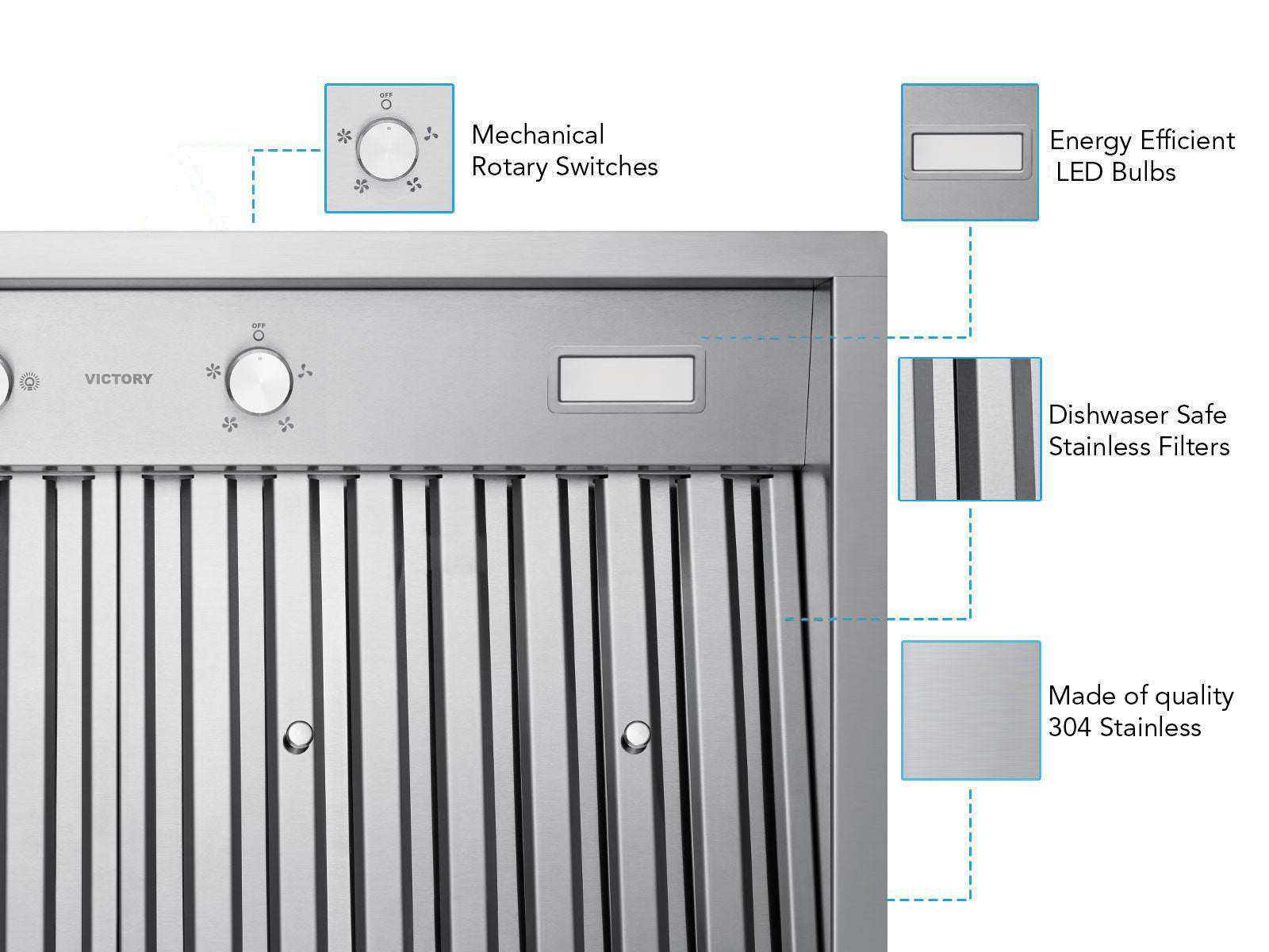 30 Inch 700 CFM Range Hood Insert  - VICTORY Q2 - Image 3