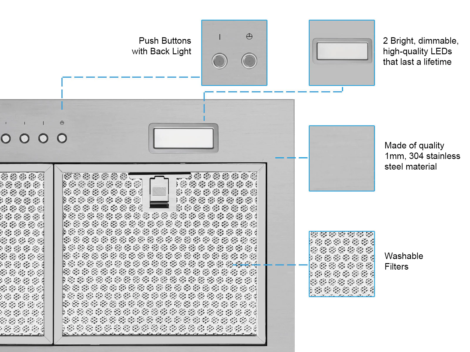 27 Inch 600 CFM Range Hood Insert - VICTORY Q1 - Image 5