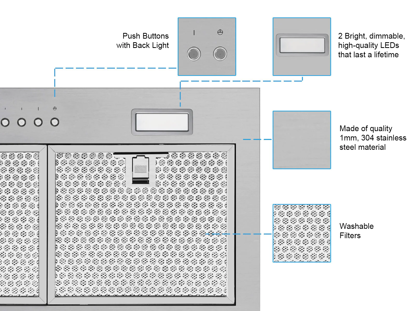 30 Inch 600 CFM Range Hood Insert - VICTORY Q1 - Image 5