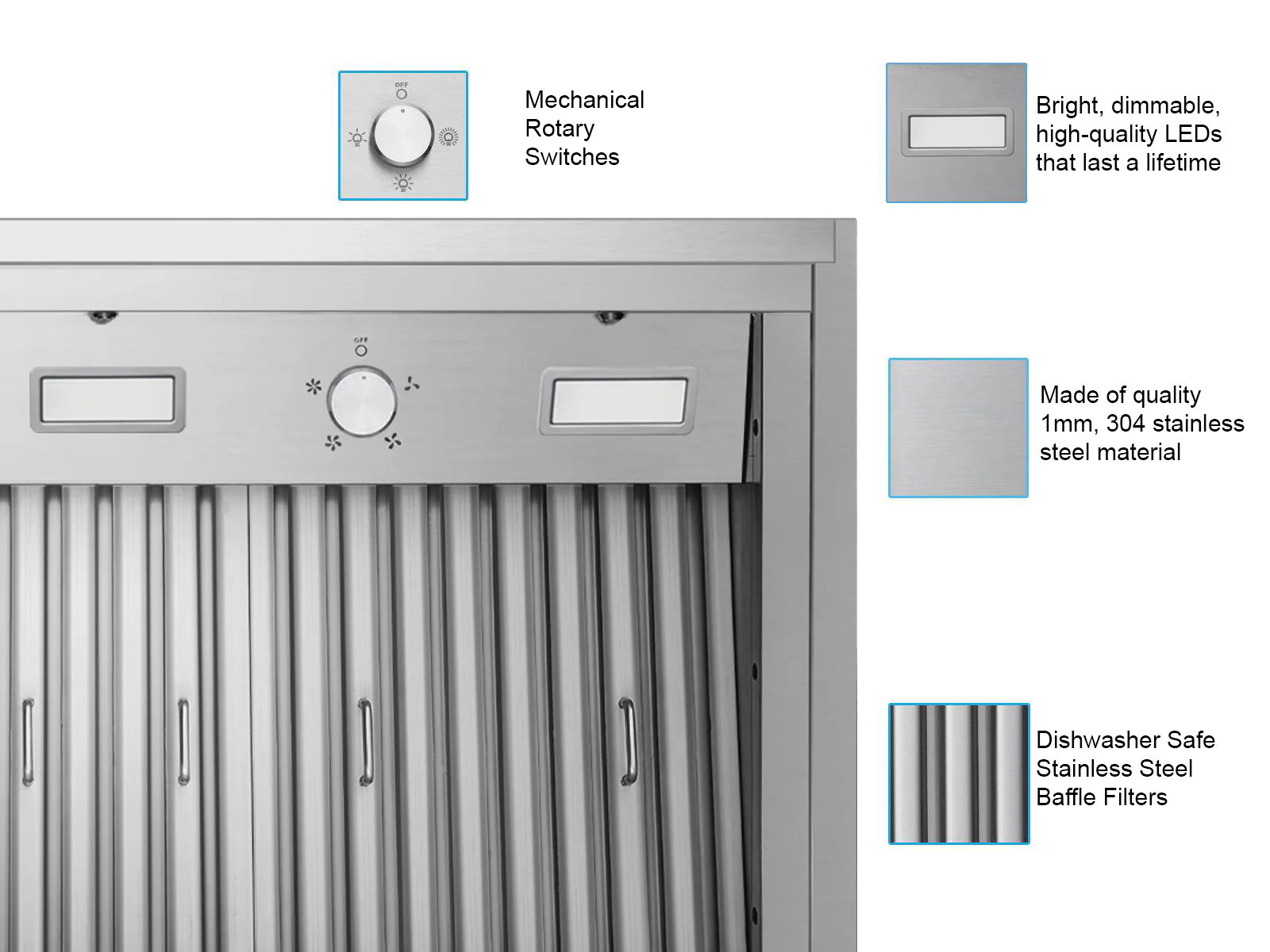 48 inch 900 CFM Range Hood Insert - VICTORY Star - Image 3