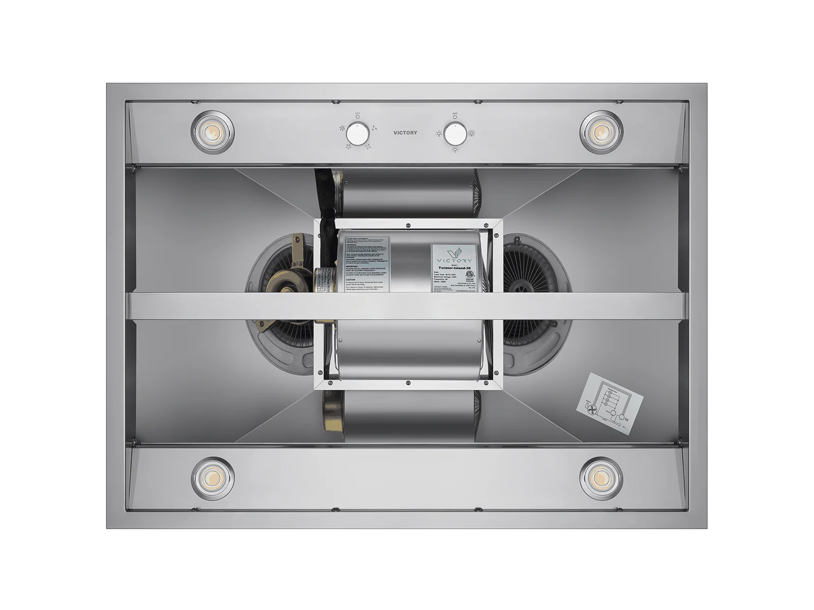 36 Inch Island Range Hood 750 CFM - VICTORY Twister Island - Image 5