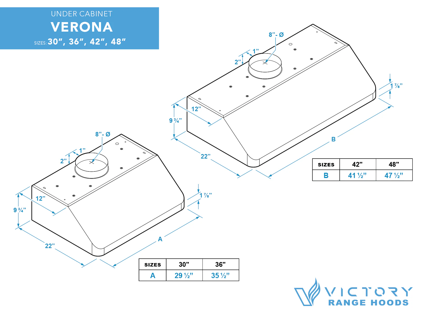 36 Inch 900 CFM Under Cabinet Range Hood - VICTORY Verona - Image 5